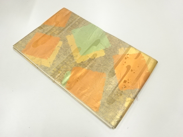 未使用品　破れ色紙模様織出し袋帯